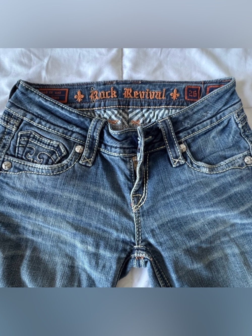 Y2K Rock Revival Women's Indigo Skinny , Debbie straight leg Jeans - Picture 11 of 14